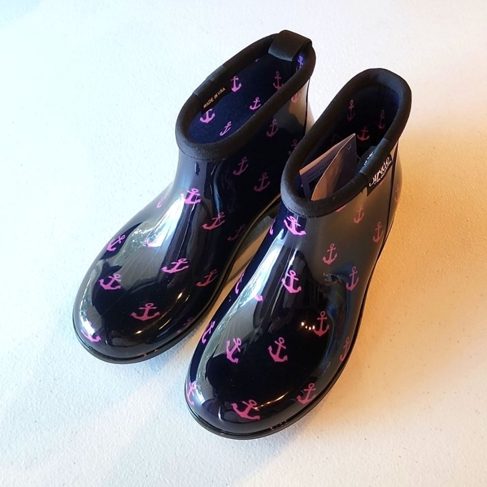 Sloggers Black and Pink Anchor Mules